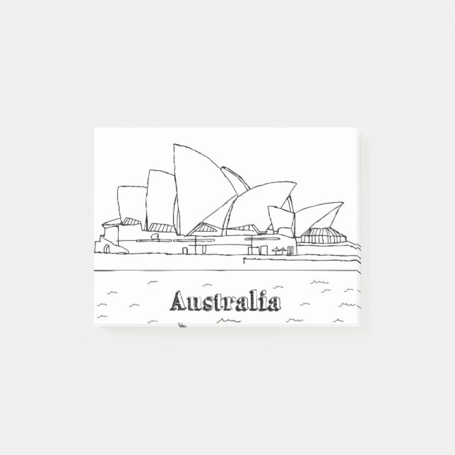 Sydney Australia Art Vacation Teckning Vacation Ar Post-it Block (Framsida)