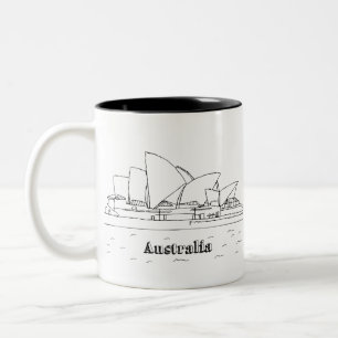 Sydney Australia Art Vacation Teckning Vacation Ar Två-Tonad Mugg