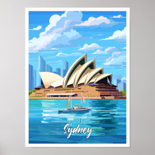 Sydney Australia Art Vintage resor Illustration Poster