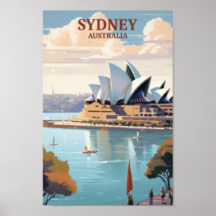 Sydney Australia Berömd Vintage resor Ställe Poster