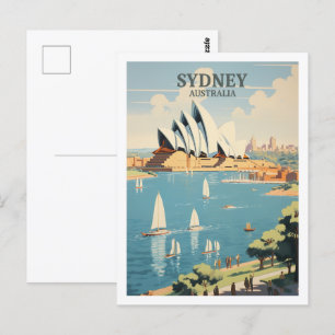 Sydney Australia Berömd Vintage resor Ställe Vykort