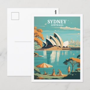 Sydney Australia Berömd Vintage resor Ställe Vykort