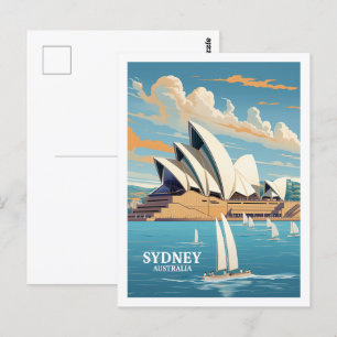 Sydney Australia Berömd Vintage resor Ställe Vykort