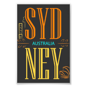 Sydney Australia City Sign Fototryck