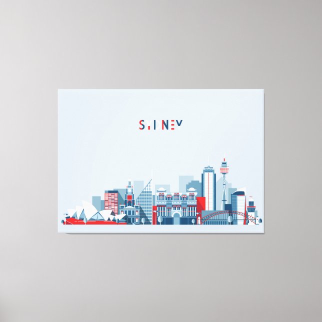 Sydney Australia City Skyline Canvastryck (Framsida)