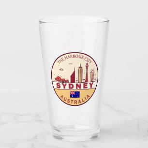 Sydney Australia City Skyline Emblem Glaskopp