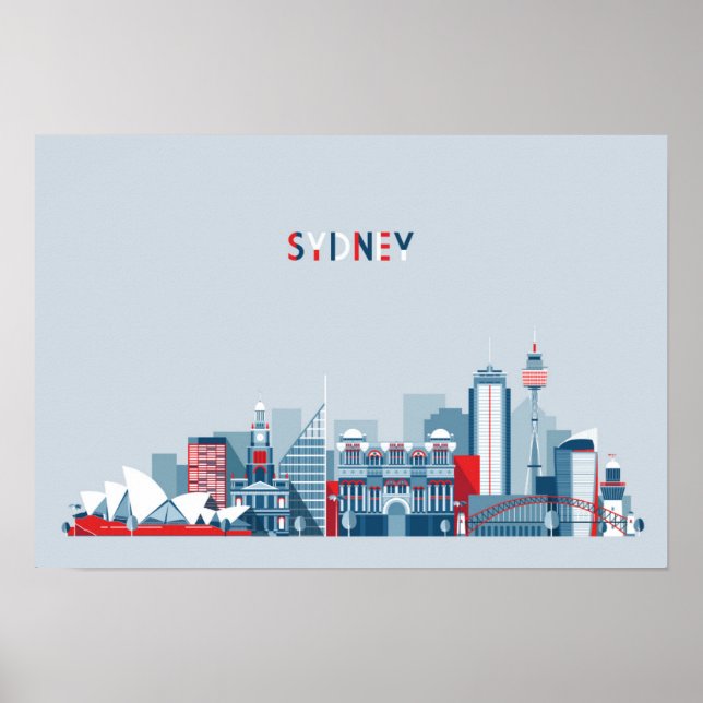 Sydney Australia City Skyline Poster (Framsidan)