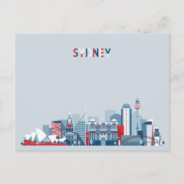 Sydney Australia City Skyline Vykort (Framsida)