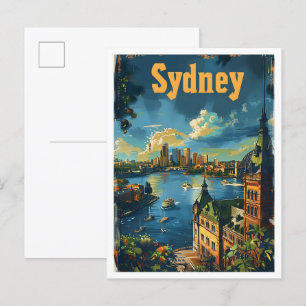 Sydney Australia Classic Art Retro Vintage resor Vykort
