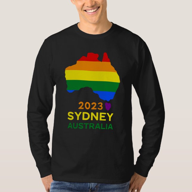 Sydney Australia Gay and Lesbian Pride T Shirt (Framsida)