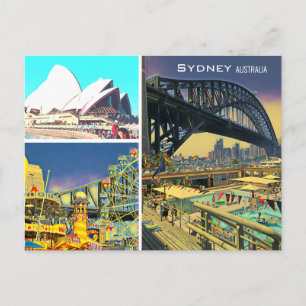 Sydney Australia icons Postcard Vykort