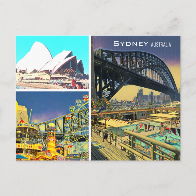 Sydney Australia icons Postcard Vykort (Framsida)