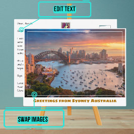 Sydney Australia med Wide Harbour Vykort