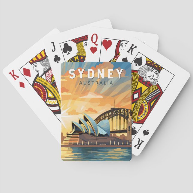 Sydney Australia Travel Art Vintage Casinokort (Baksidan)