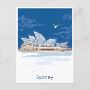 Sydney Australia Travel Art Vintage Vykort