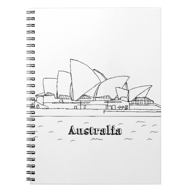 Sydney Australia Vacation Teckning Vacation Art Tr Anteckningsbok (Framsidan)
