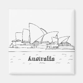 Sydney Australia Vacation Teckning Vacation Art Tr Magnet
