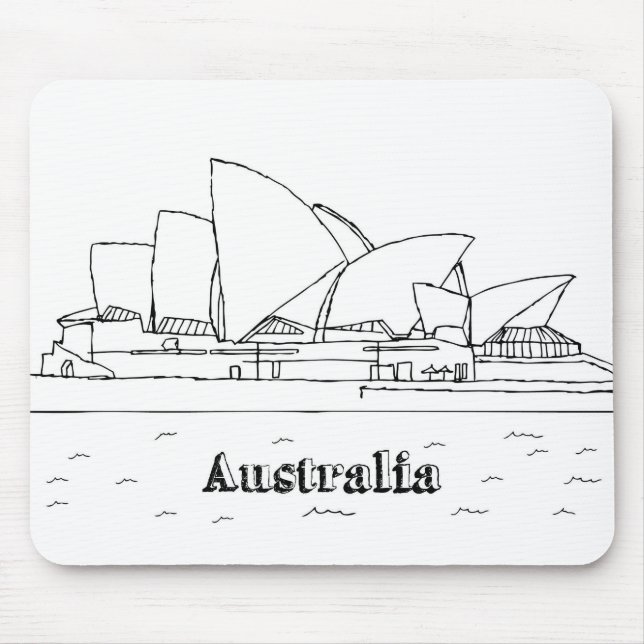 Sydney Australia Vacation Teckning Vacation Art Tr Musmatta (Framsidan)