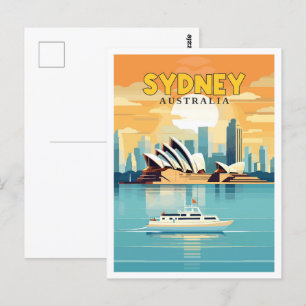 Sydney Australia vintage resor ställe illustration Vykort