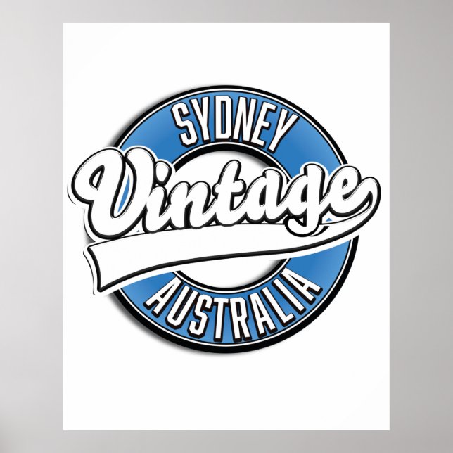 Sydney Australia Vintage stil logotyp Poster (Framsidan)