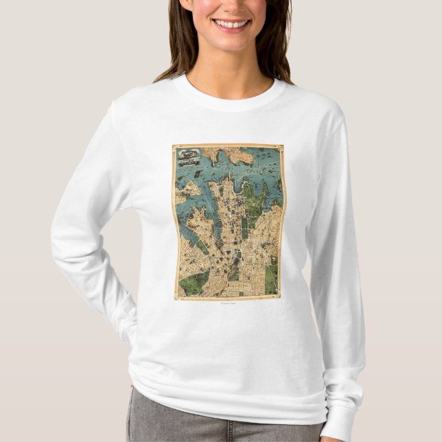 Sydney AustraliaPanoramic karta T Shirt (Framsida)