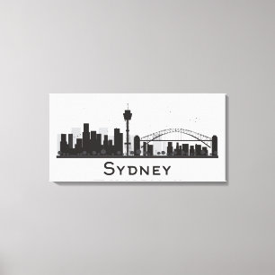 Sydney, Australien Black & White City Skyline Canvastryck
