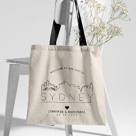 Sydney Australien Bröllop | Stylized Deco Skyline Tygkasse