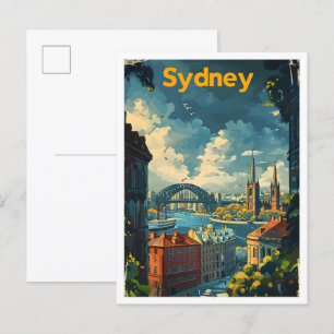 Sydney Australien Classic Retro Vintage resor Vykort