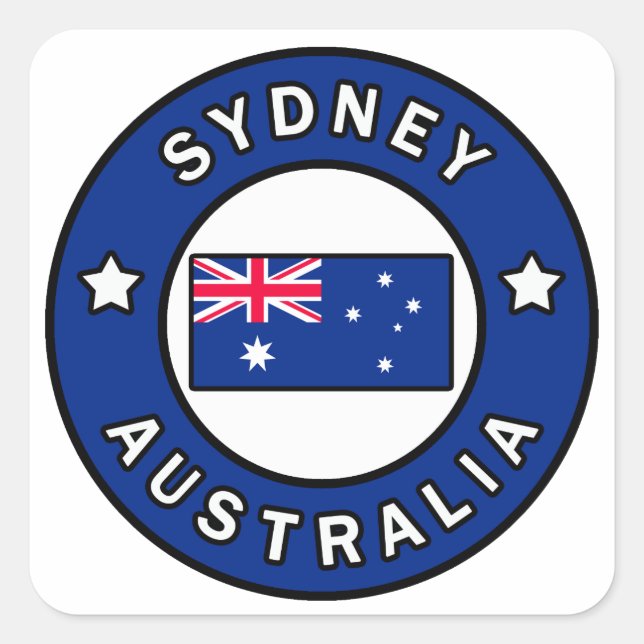 Sydney Australien Fyrkantigt Klistermärke (Framsida)