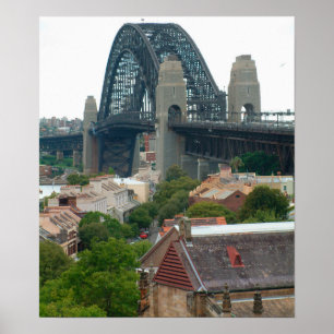Sydney, Australien. Hamnbron. Poster