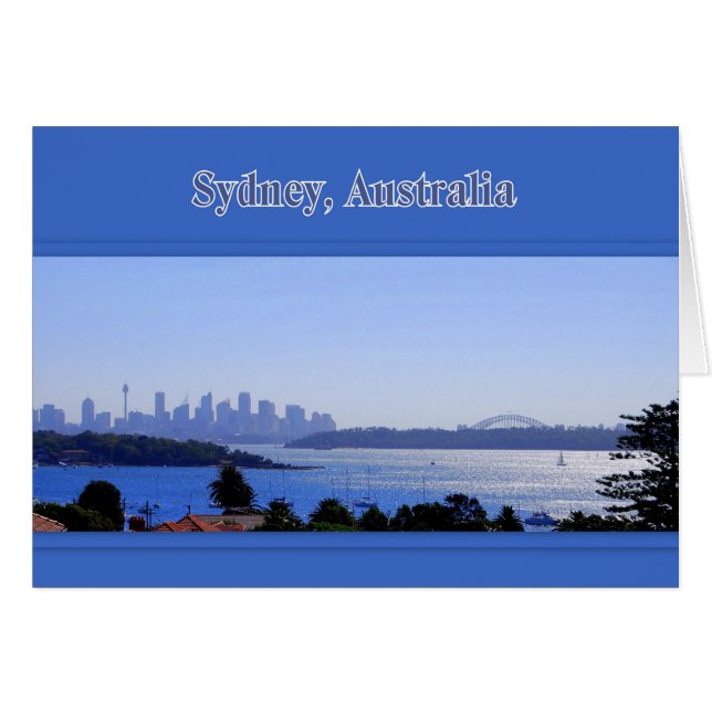 Sydney, Australien, hamnkort Hälsningskort (Framsidan Horizontal)