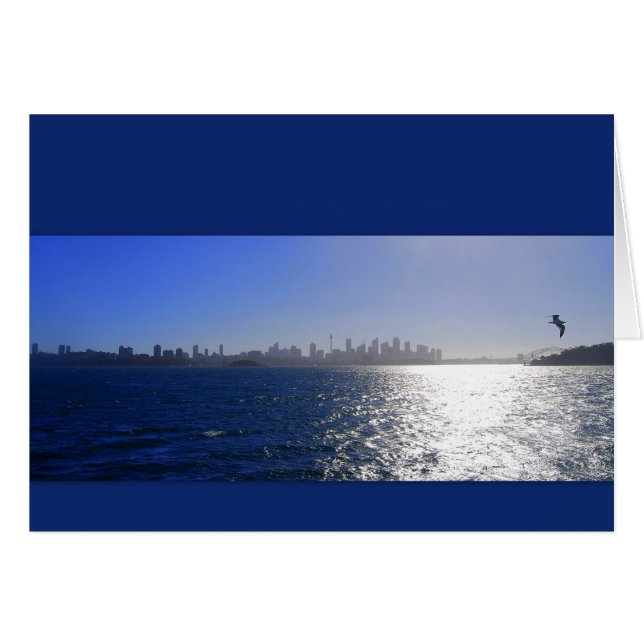 Sydney Australien, hamnkort Hälsningskort (Framsidan Horizontal)