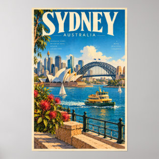 Sydney Australien Harbour Bridge Opera House Resa Poster