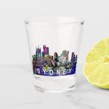 Sydney, Australien i graffiti Shot Glass