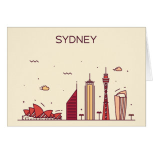 Sydney Australien   klotterhorisont Hälsningskort