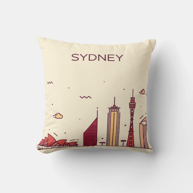 Sydney Australien | klotterhorisont Kudde (Framsida)