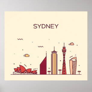 Sydney Australien klotterhorisont Poster