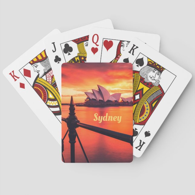 Sydney Australien Opera House Orange Himlar Casinokort (Baksidan)