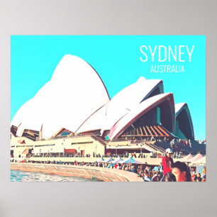Sydney Australien Opera House-resetryck Poster