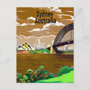Sydney Australien Resa vykortskonst, Australien Tr Vykort