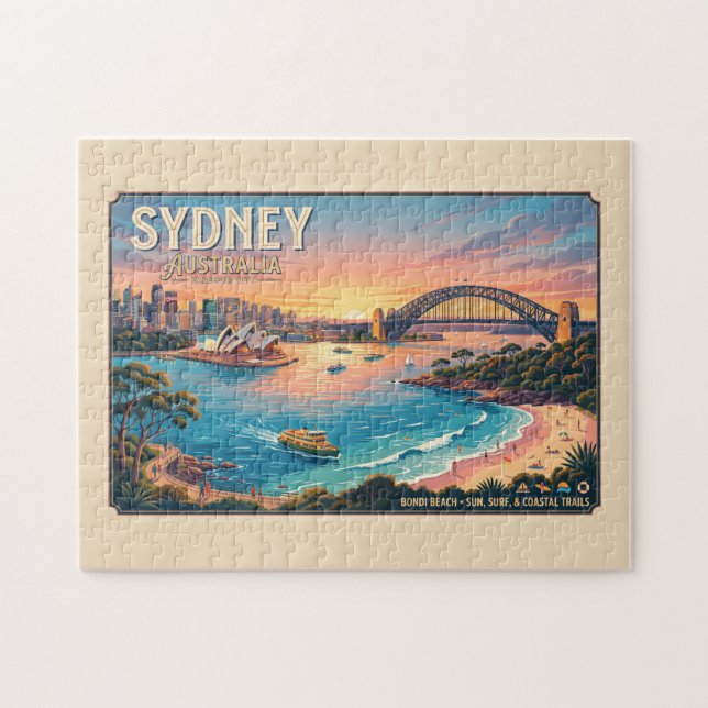 Sydney Australien Resaaffisch Pussel (Horisontell)