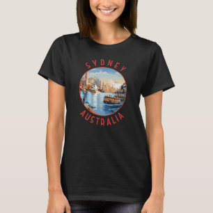 Sydney Australien Retro Distress Circle T Shirt