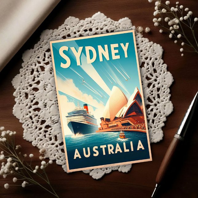Sydney Australien Retro Resa Vykort (Skapare uppladdad)