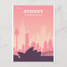 Sydney Australien Rosa Vintage resor Vykort