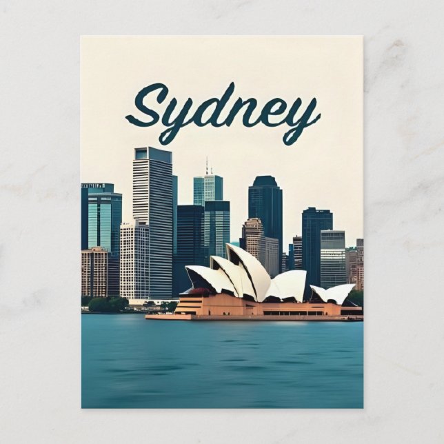 Sydney Australien Siluett Resa Vykort (Framsida)