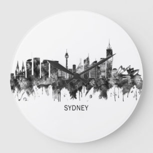 Sydney Australien Skyline BW Stor Klocka