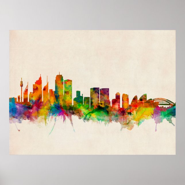 Sydney Australien Skyline Cityscape Poster (Framsidan)