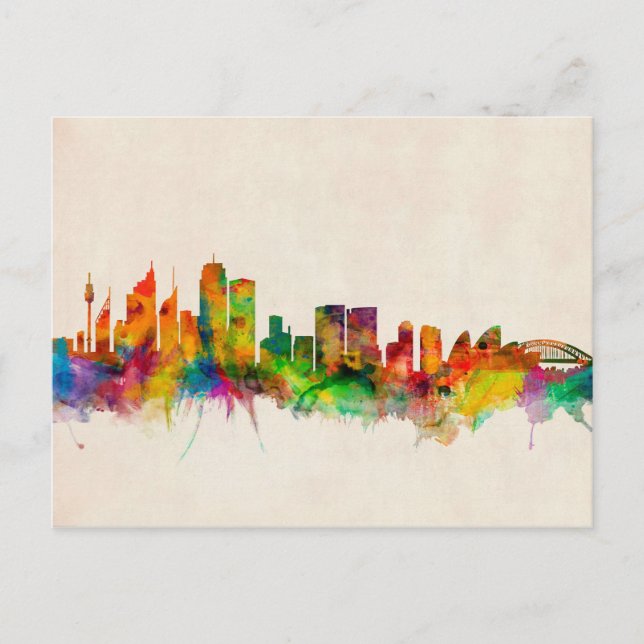 Sydney Australien Skyline Cityscape Vykort (Framsida)