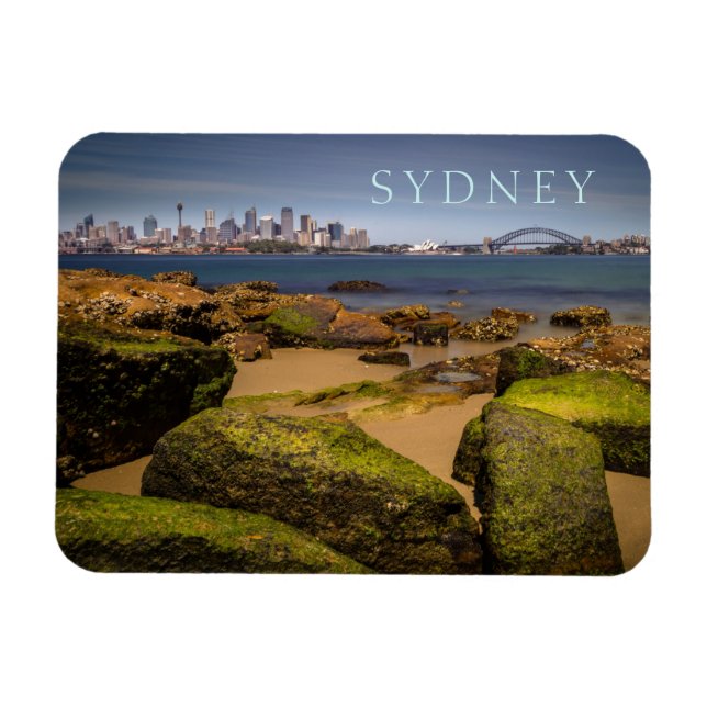 Sydney Australien Skyline från Bradleys Head Magnet (Horisontell)