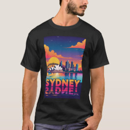 Sydney Australien Skyline Sunset Retro Travel T Shirt